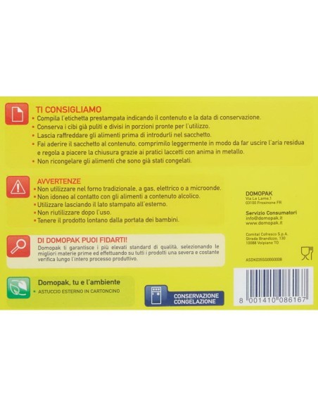 domopak 15 sacchi gelo grandi - 28x40cm - per frigo o congelatore: tuttocasashop.it: carta & monouso