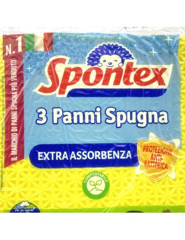 spontex panni spugna - 17x21cm - 3 pezzi - extra durata spessore assorbenza: tuttocasashop.it: pulizia e cura della casa