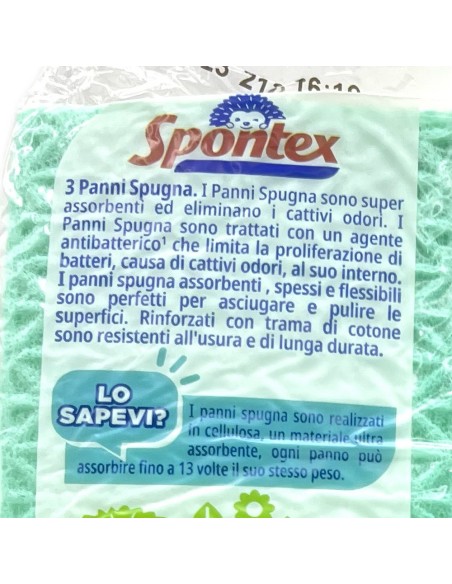 spontex panni spugna - 17x21cm - 3 pezzi - extra durata spessore assorbenza: tuttocasashop.it: pulizia e cura della casa
