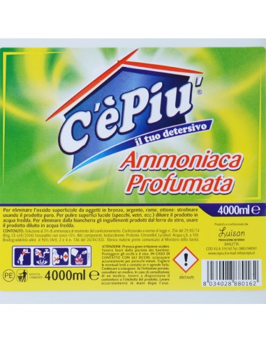 ce'piu' ammoniaca detergente profumata - 4 litri: tuttocasashop.it: pulizia e cura della casa
