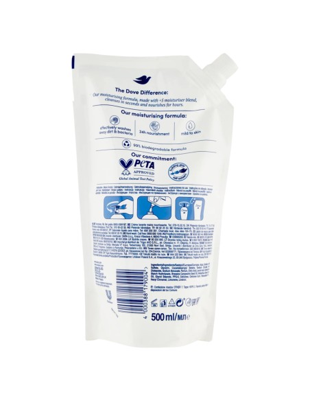 dove sapone liquido 500ml - classico - original - busta ecoricarica: tuttocasashop.it: igiene e cura della persona