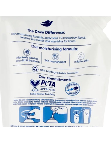 dove sapone liquido 500ml - classico - original - busta ecoricarica: tuttocasashop.it: igiene e cura della persona