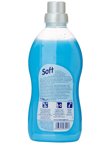 soft ammorbidente concentrato 30 lavaggi 750ml - blu - classico: tuttocasashop.it: prodotti per bucato e tessuti