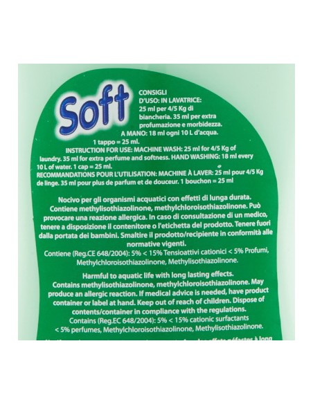 soft ammorbidente concentrato 30 lavaggi 750ml - muschio bianco: tuttocasashop.it: prodotti per bucato e tessuti