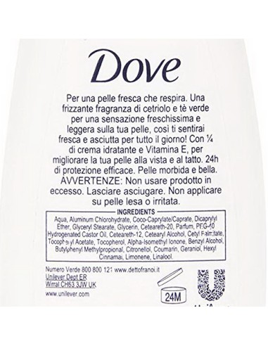 dove deodorante vapo natural no-gas 75ml - go fresh - cetriolo e te verde: tuttocasashop.it: igiene e cura della persona