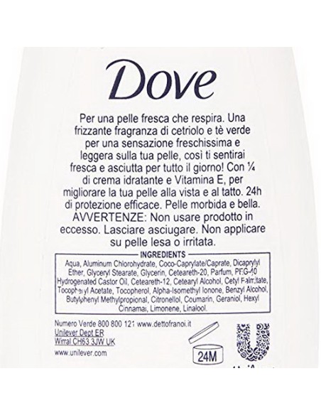 dove deodorante vapo natural no-gas 75ml - go fresh - cetriolo e te verde: tuttocasashop.it: igiene e cura della persona
