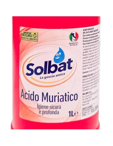 solbat acido muriatico - 1 litro - disincrostante per wc e superfici: tuttocasashop.it: pulizia e cura della casa