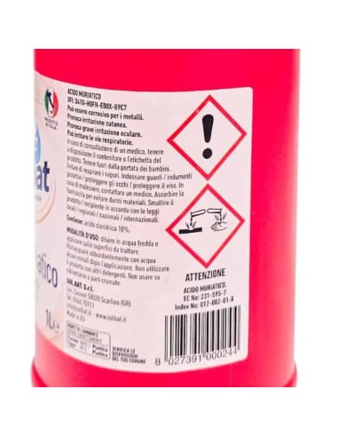 solbat acido muriatico - 1 litro - disincrostante per wc e superfici: tuttocasashop.it: pulizia e cura della casa