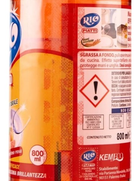 rio detersivo per piatti - 800ml - pompelmo: tuttocasashop.it: pulizia e cura della casa