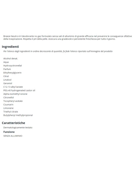 breeze deodorante squeeze no-gas - 100ml - neutro: tuttocasashop.it: igiene e cura della persona