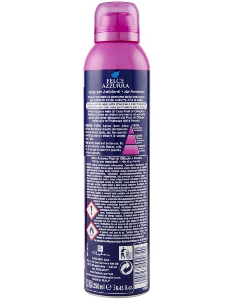 felce azzurra aria di casa deodorante - spray 250ml - ciliegio e peonia: tuttocasashop.it: pulizia e cura della casa