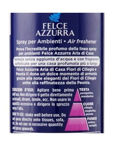 felce azzurra aria di casa deodorante - spray 250ml - ciliegio e peonia: tuttocasashop.it: pulizia e cura della casa