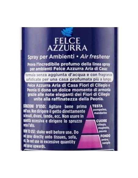 felce azzurra aria di casa deodorante - spray 250ml - ciliegio e peonia: tuttocasashop.it: pulizia e cura della casa