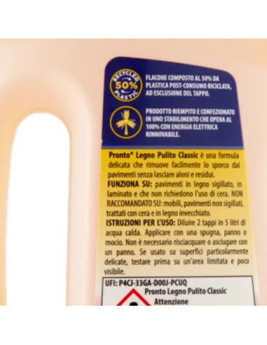 pronto legno pulito 5in1 750ml - detergente per legno e parquet: tuttocasashop.it: pulizia e cura della casa