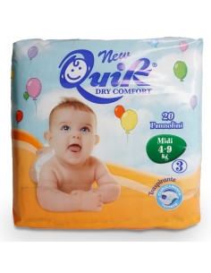 quik dry comfort pannolini per bambini - taglia 3 midi 4-10kg - 20 pezzi: tuttocasashop.it: igiene e cura della persona