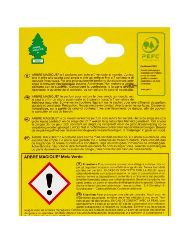arbre magique alberello deodorante per auto - 1 pezzo - mela verde: tuttocasashop.it: pulizia e cura della casa