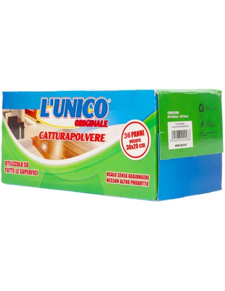 l'unico 36 panni catturapolvere 38x20cm - compatibili con sistema swiffer: tuttocasashop.it: pulizia e cura della casa