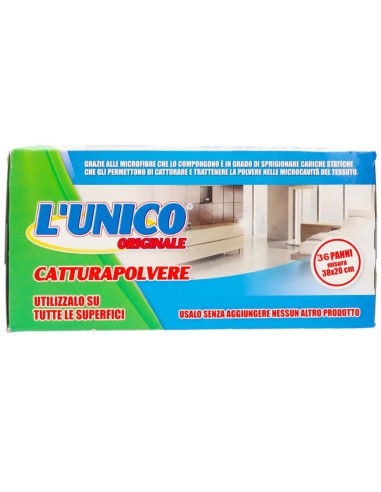 l'unico 36 panni catturapolvere 38x20cm - compatibili con sistema swiffer: tuttocasashop.it: pulizia e cura della casa