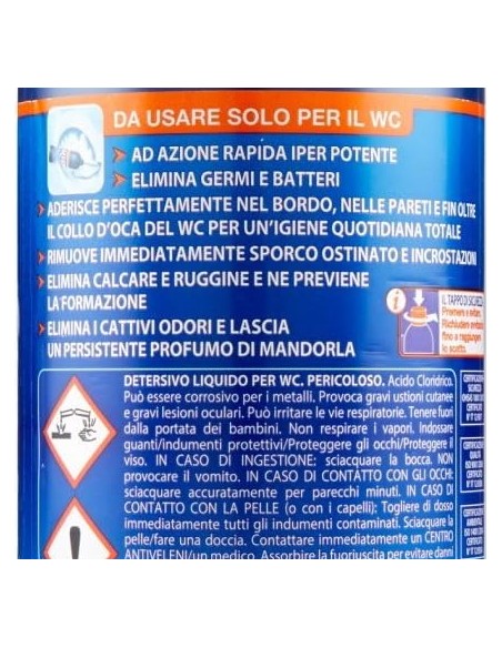 rio azzurro wc - 750ml - detergente disincrostante per water e sanitari: tuttocasashop.it: pulizia e cura della casa