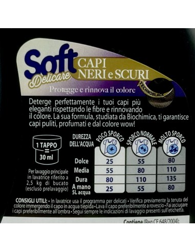 soft detersivo liquido per capi delicati 1 litro - 16 lavaggi - capi scuri: tuttocasashop.it: prodotti per bucato e tessuti