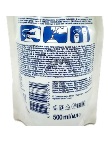 dove sapone liquido 500ml - fresh touch - busta ecoricarica: tuttocasashop.it: igiene e cura della persona