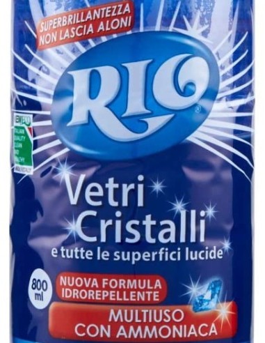 rio detergente vetri cristalli e tutte le superfici lucide - spray 800ml: tuttocasashop.it: pulizia e cura della casa