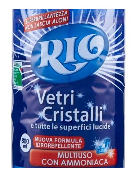 rio detergente vetri cristalli e tutte le superfici lucide - spray 800ml: tuttocasashop.it: pulizia e cura della casa