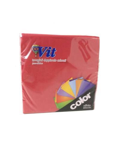 vit 25 tovaglioli doppio velo 33x33cm - rosso: tuttocasashop.it: carta & monouso