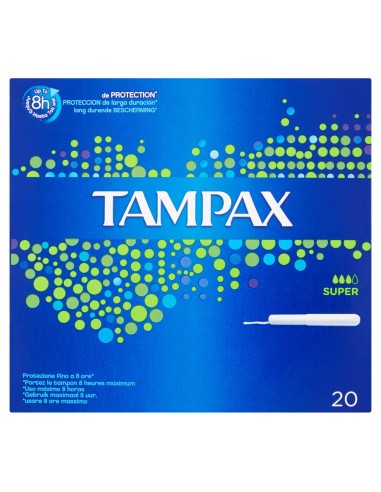 tampax blue box assorbenti igienici interni - 20 pezzi - formato super: tuttocasashop.it: igiene e cura della persona