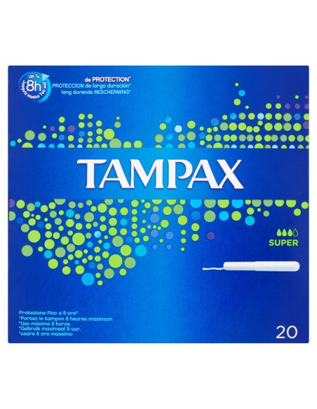 tampax blue box assorbenti igienici interni - 20 pezzi - formato super: tuttocasashop.it: igiene e cura della persona