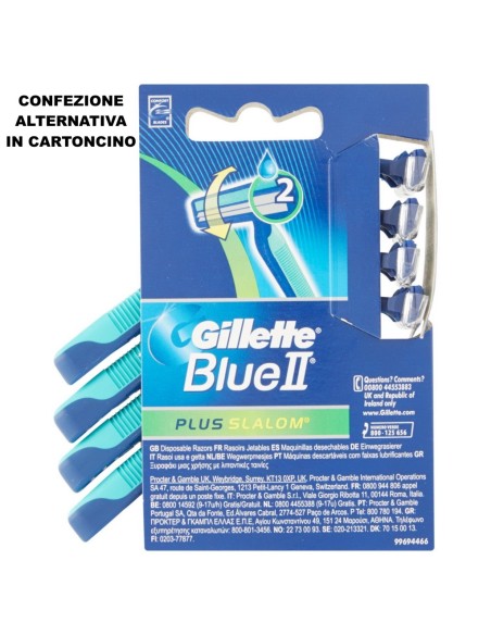 gillette blue ii plus slalom rasoi radi e getta bilama 4pz - testina mobile: tuttocasashop.it: igiene e cura della persona