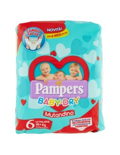 pampers baby dry mutandino - taglia 6 extra large xl 15+kg - 14 pezzi: tuttocasashop.it: igiene e cura della persona