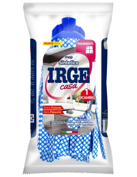 irge mop lavapavimenti sintetico - attacco universale a vite: tuttocasashop.it: pulizia e cura della casa