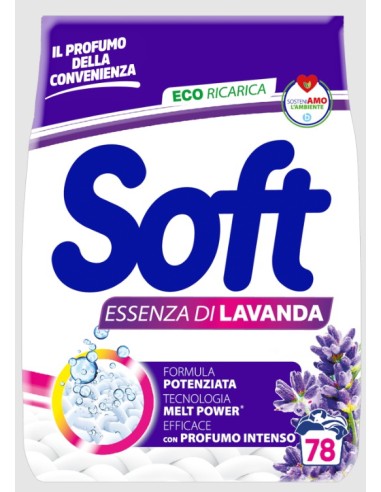 soft detersivo lavatrice in polvere busta 78 misurini 3.9kg - lavanda: tuttocasashop.it: prodotti per bucato e tessuti