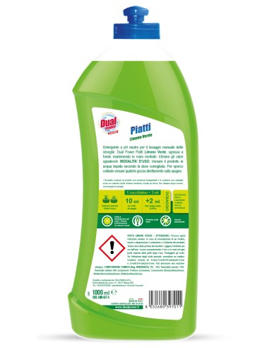 dual power detersivo per piatti e stoviglie - 1 litro - limone verde: tuttocasashop.it: pulizia e cura della casa