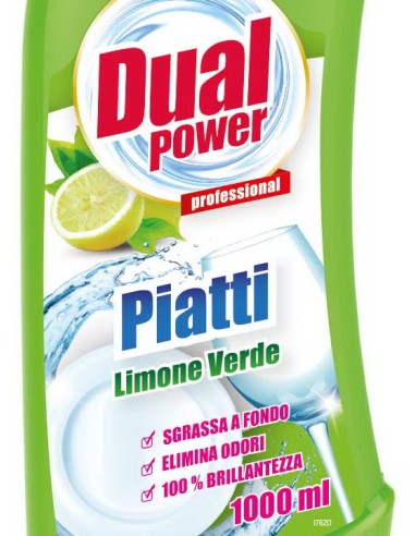 dual power detersivo per piatti e stoviglie - 1 litro - limone verde: tuttocasashop.it: pulizia e cura della casa