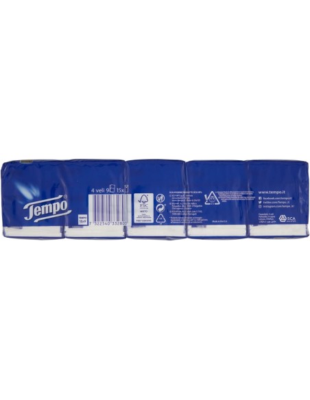 tempo fazzoletti di carta da naso - 15 pacchetti da 9 pezzi: tuttocasashop.it: carta & monouso