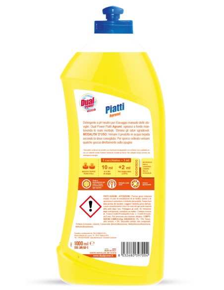 dual power detersivo per piatti e stoviglie - 1 litro - agrumi: tuttocasashop.it: pulizia e cura della casa