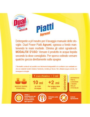 dual power detersivo per piatti e stoviglie - 1 litro - agrumi: tuttocasashop.it: pulizia e cura della casa