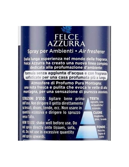 felce azzurra aria di casa deodorante - spray 250ml - pura montagna: tuttocasashop.it: pulizia e cura della casa