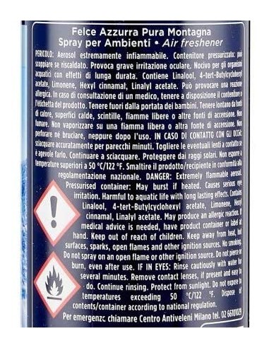 felce azzurra aria di casa deodorante - spray 250ml - pura montagna: tuttocasashop.it: pulizia e cura della casa