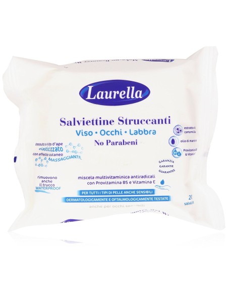laurella salviettine struccanti 20pz - anche per trucco waterproof: tuttocasashop.it: igiene e cura della persona