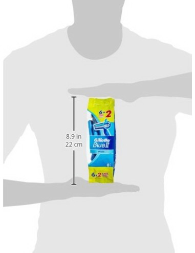 gillette blue ii plus rasoi radi e getta bilama - 8 pezzi - easy grip: tuttocasashop.it: igiene e cura della persona