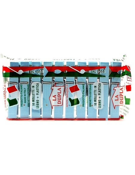 la dupla 10 pinze stendi bucato in legno rivestito plastica - made in italy: tuttocasashop.it: prodotti per bucato e tessuti