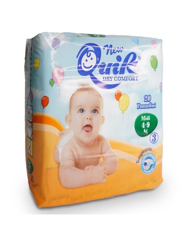 quik dry comfort pannolini per bambini - taglia 3 midi 4-10kg - 20 pezzi: tuttocasashop.it: igiene e cura della persona