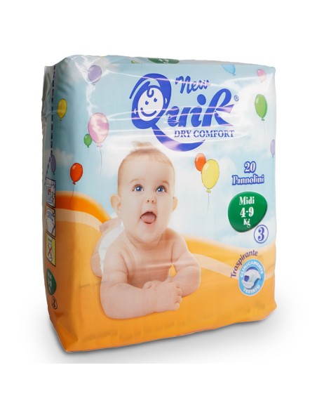 quik dry comfort pannolini per bambini - taglia 3 midi 4-10kg - 20 pezzi: tuttocasashop.it: igiene e cura della persona