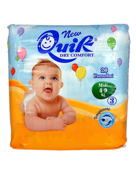 quik dry comfort pannolini per bambini - taglia 3 midi 4-10kg - 20 pezzi: tuttocasashop.it: igiene e cura della persona
