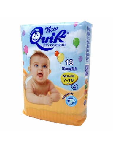 quik dry comfort pannolini per bambini - taglia 4 maxi 7-18kg - 18 pezzi: tuttocasashop.it: igiene e cura della persona