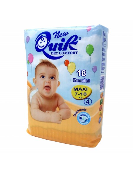 quik dry comfort pannolini per bambini - taglia 4 maxi 7-18kg - 18 pezzi: tuttocasashop.it: igiene e cura della persona