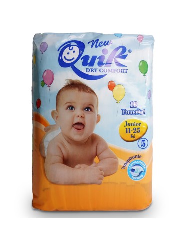 quik dry comfort pannolini per bambini - taglia 5 junior 12-22kg - 16 pezzi: tuttocasashop.it: igiene e cura della persona
